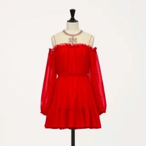 Giambattista Valli x H&M Red Open Shoulder Dress
